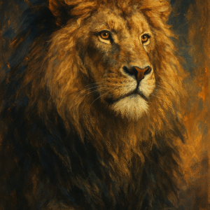 Majestic Lion Digital Wall Art – Regal Animal Portrait