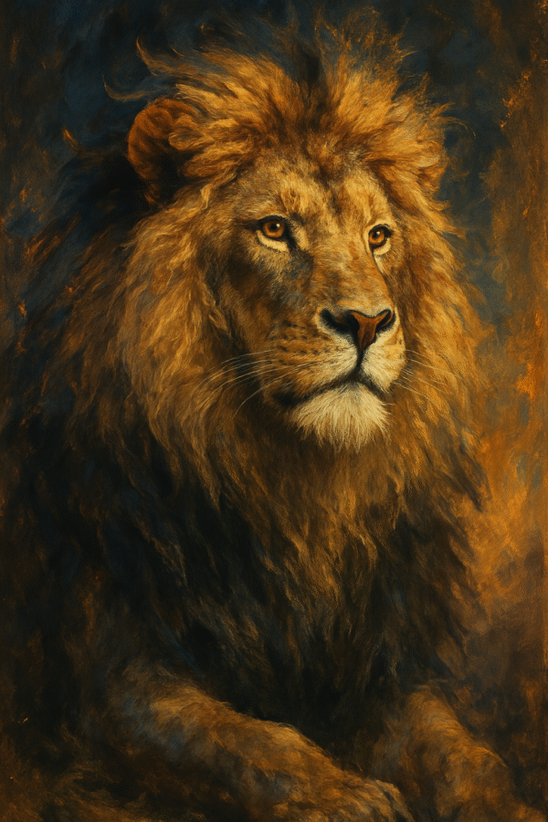 Majestic Lion Digital Wall Art – Regal Animal Portrait