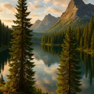 Wilderness Lake Serenity – Tranquil Nature Digital Wall Art