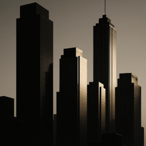 Silent Cityscape Elegance – Tranquil Urban Digital Wall Art