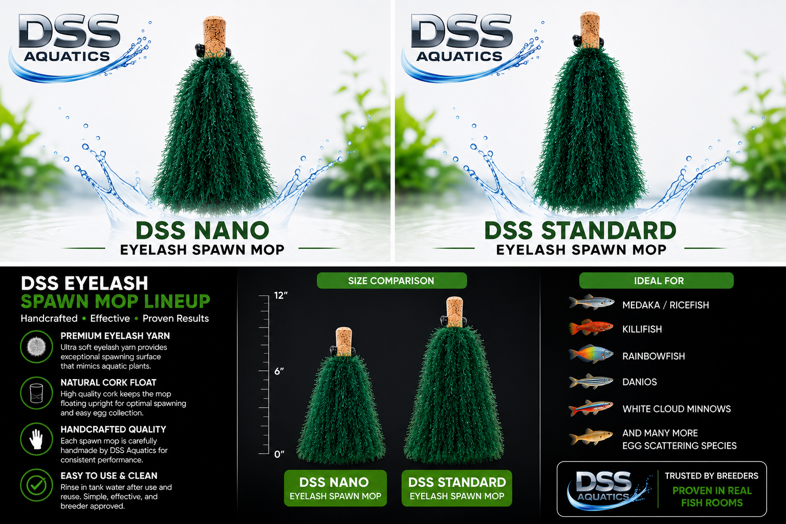 DSS Nano Spawn Mop – Handmade Eyelash Yarn Breeding Mop